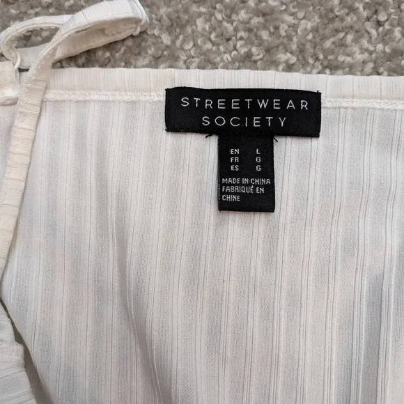 (2/$25) SWS ribbed bodysuit spaghetti strap white - Picture 6 of 12